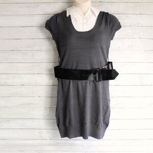 Derek Heart Vintage Tunic Sweater Plus Size 3X Short Sleeve Belted